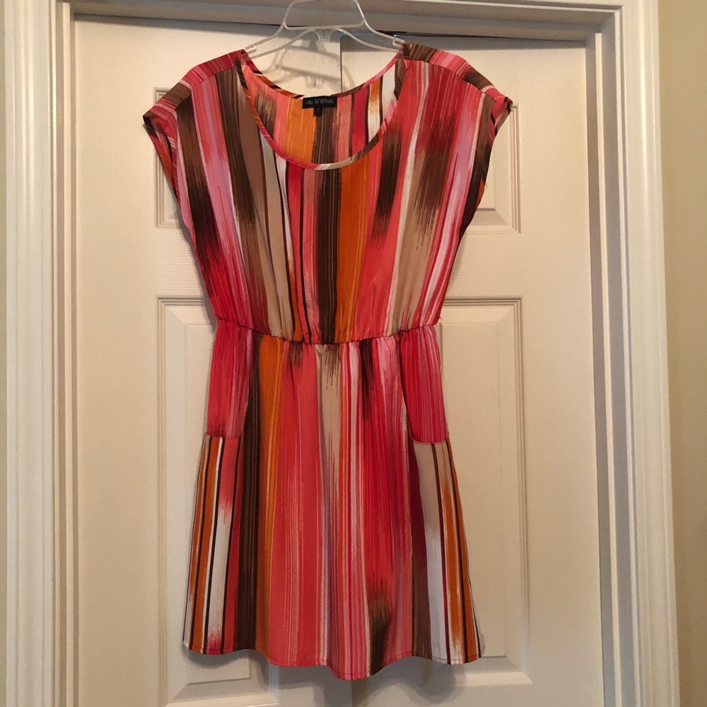 Pink and orange printed Mini dress